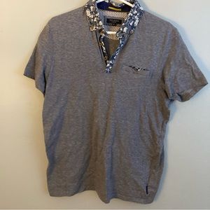 Ted Baker Polo Grey Speckled Size 4 Cotton